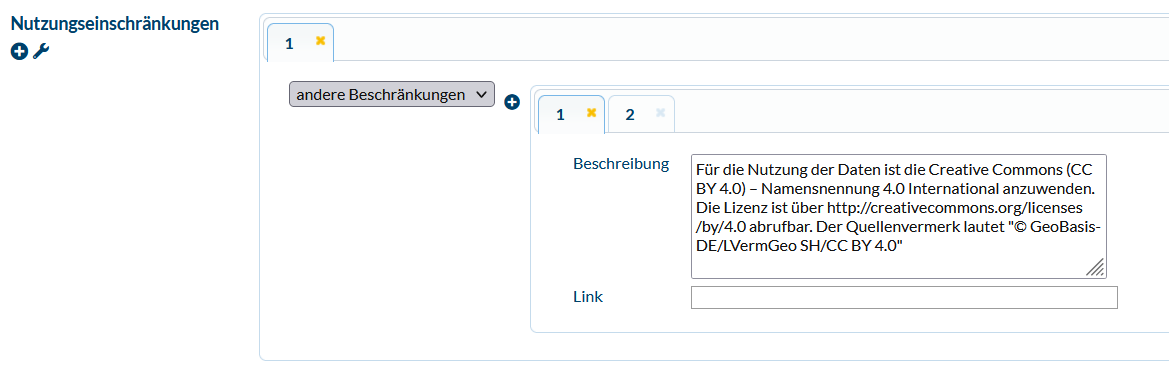 Textsting Format der Opendata Lizenz CC-BY 4.0