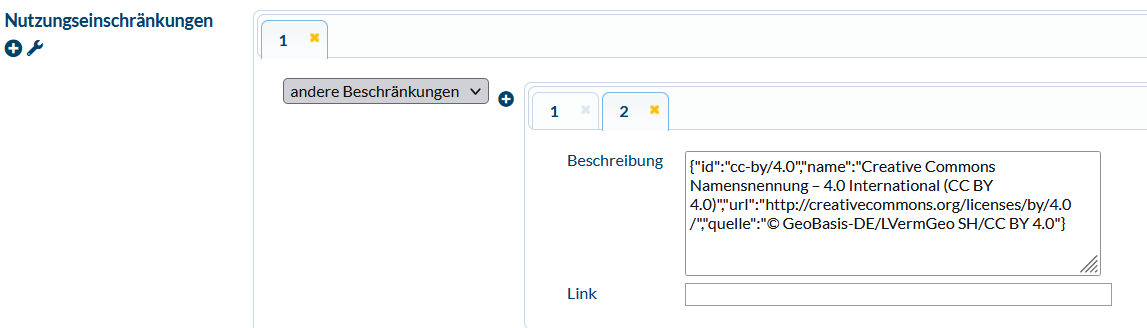 JSON Format der  Opendata Lizenz CC-BY 4.0