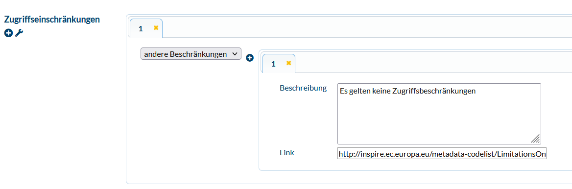 Zugriffsbeschränkungsangabe bei Opendata